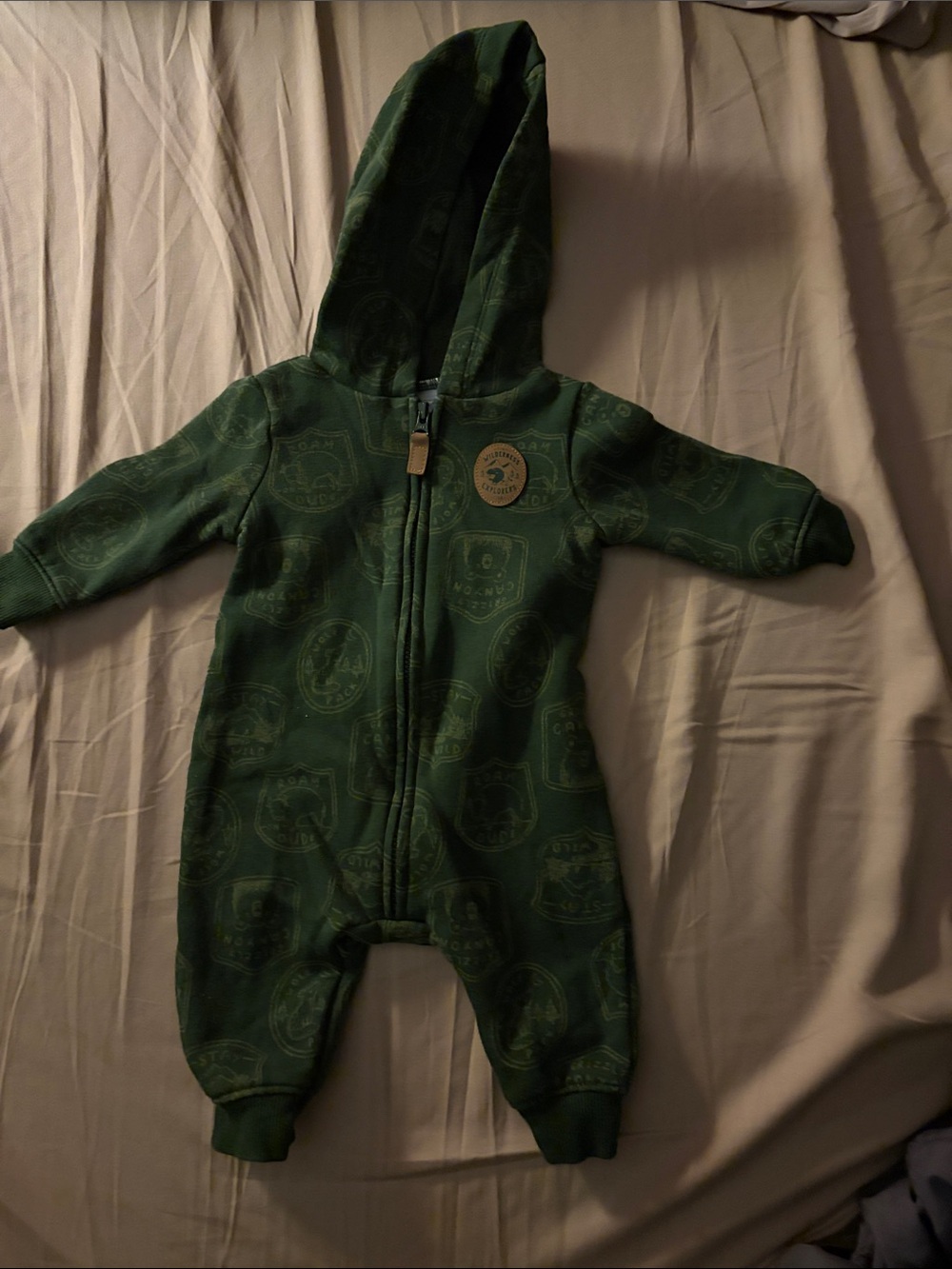 Carter's Dark Green Hooded Baby One-Piece Wilderness Explorer